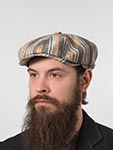 Кепка STETSON арт. 6843714 HATTERAS LINEN STRIPE (синий / бежевый / коричневый)